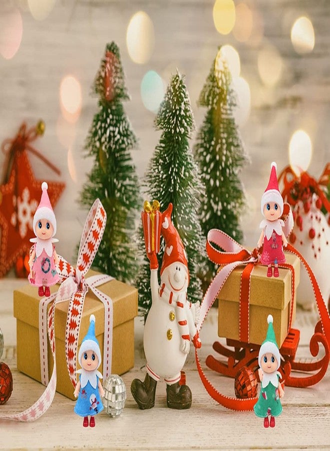 WULEEUPER Tiny Baby Elf Dolls | Christmas Miniature Elf Decoration | Newborn Gift | Baby Grow Girl and Boy Dolls (Pink Dress) - Image 5